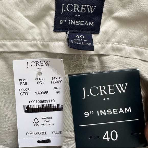 J. Crew Factory Shorts Men’s 9” Flex Chino Short Stone 40 NWT New - Picture 6 of 10